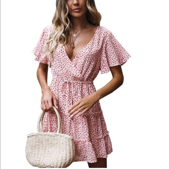 Pink patterned dress Clearance